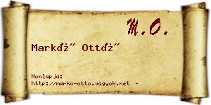 Markó Ottó névjegykártya