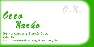 otto marko business card